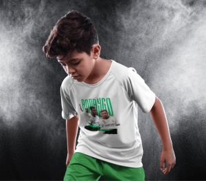 Tricou copii din bumbac personalizat cu jucatorul de fotbal Rodrygo - Cadou - Img 2