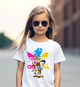 Tricou copii din bumbac personalizat haios Coyote & Roadrunner - Cadou - Img 3