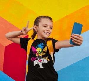 Tricou copii din bumbac personalizat haios cu Tweety & Sylvester Looney Tunes - Cadou