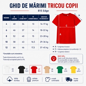 Tricou Copii Edge Malfini – 100% Bumbac, Confortabil, Fete și Băieți, 6 Culori - Img 4