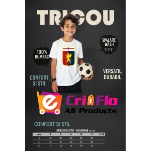 Tricou copii Genoa FC din bumbac 100% - Img 3