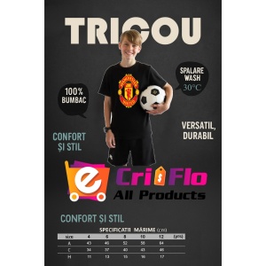 Tricou copii Manchester United FC din bumbac 100% - Img 4