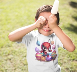 Tricou copii personalizat - Easter Spiderman - din bumbac, personalizat - Cadou - Img 4