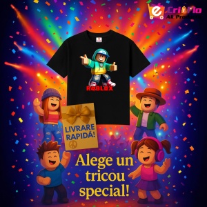 Tricou Copii Roblox Cantareata Curcubeu din bumbac 100% - Img 7