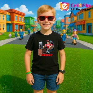 Tricou Copii Roblox Constructor Birou din bumbac 100% - Img 5