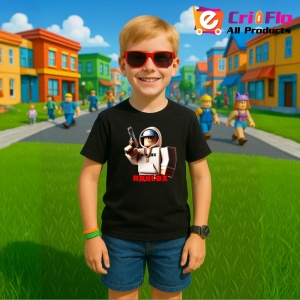 Tricou Copii Roblox Fugarul Tehnologic One din bumbac 100% - Img 5