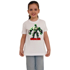 Tricou Copii Roblox Hulk Verde din bumbac 100% - Img 2