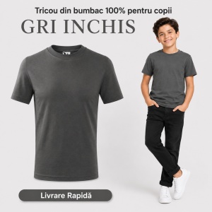 Tricou Copii Simplu din bumbac pentru Băieți 135 - Img 22