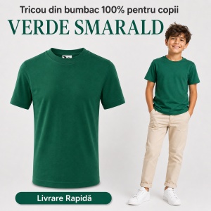 Tricou Copii Simplu din bumbac pentru Băieți 135 - Img 42