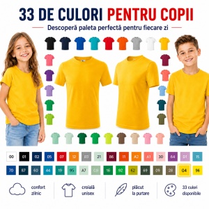Tricou Copii Simplu din bumbac pentru Fete 135 - Img 5