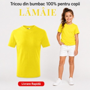 Tricou Copii Simplu din bumbac pentru Fete 135 - Img 25