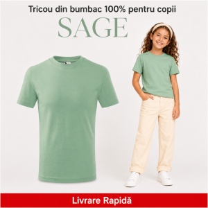 Tricou Copii Simplu din bumbac pentru Fete 135 - Img 35