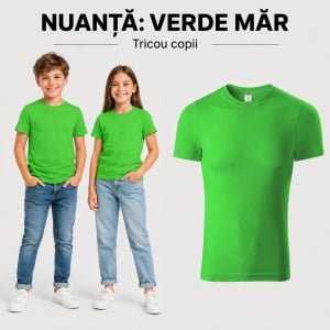 Tricou copii simplu tip tommy – 100% bumbac, unisex, confortabil pentru fete și băieți - Img 18