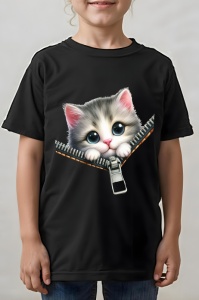 Tricou copii - Zipping Cat v6 - Img 2