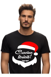 Tricou Craciun Barbat - MERRY CHRISTMAS SANTA BEARD