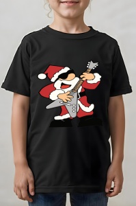 Tricou Craciun copii - Santa Guitarist - Img 2