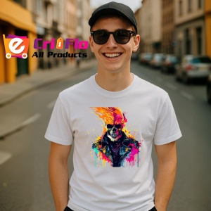 Tricou Craniu biker inflacarat cu jacheta de piele Copii | Dama | Barbat - Img 5