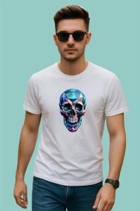 Tricou Craniu Colorat Poligonal, Copii | Dama | Barbat - Img 2