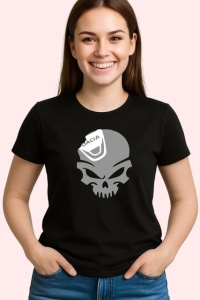 Tricou Craniu Cu Sapca Dacia Logan Auto, din bumbac 100%, tricou negru Copii | Dama | Barbat