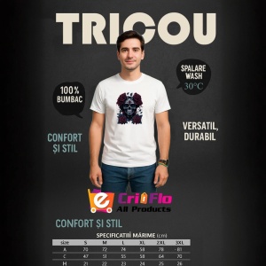 Tricou Craniu floral cu trandafiri rosii stil dia de los muertos Copii | Dama | Barbat - Img 6