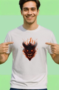 Tricou Craniu inflacarat cu coarne stil diavol Halloween Copii | Dama | Barbat - Img 2