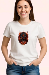 Tricou Craniu inflacarat in stil horror digital Copii | Dama | Barbat - Img 3