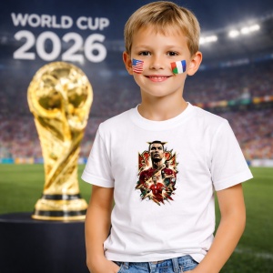 Tricou Cristiano Ronaldo Portugal World Cup Fifa 2026 V5, din bumbac 100%, tricou alb, Copii | Dama | Barbat - Img 5