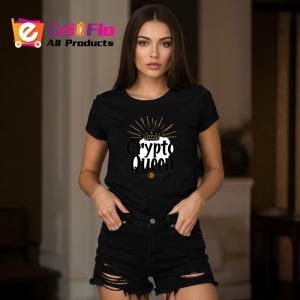 Tricou Crypto queen crown style, regina crypto stil coroana, Copii | Dama | Barbat , tricou negru - Img 7