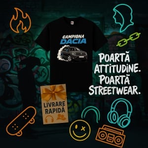 Tricou Dacia Duster Derapaje Negru, Copii | Dama | Barbat - Img 3