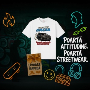 Tricou Dacia Sandero Derapaje Controlate Romaneste - Copii | Dama | Barbat - Img 3