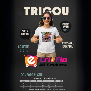 Tricou Daffy street vibes cu pantaloni cargo si fundal exploziv boom Copii | Dama | Barbat Barbat - Img 9