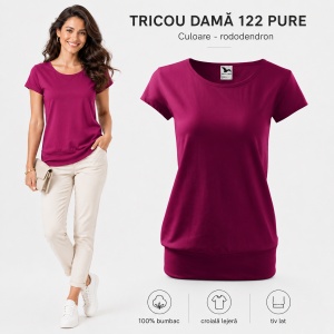 Tricou Damă 100% Bumbac cu Bandă Jos – Croială Lejeră, 22 Culori, XS-3XL - Img 15