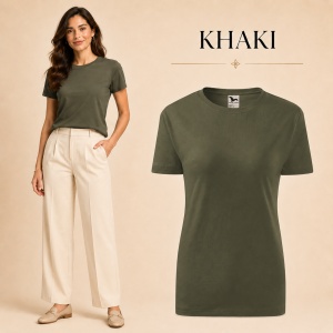 Tricou damă basic clasic din bumbac 100%, cambrat, 23 culori, XS - 2XL - Img 12