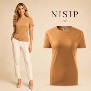 Tricou damă basic clasic din bumbac 100%, cambrat, 23 culori, XS - 2XL - Img 32