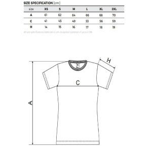 Tabel marimi dimensiuni tricou dama Rich Stitch