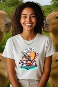 Tricou dama CapyBara - Mananca Ramen - Img 2
