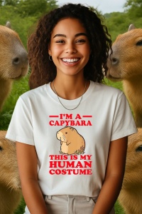 Tricou dama CapyBara - Sunt un capybara iar acesta este costumul meu de om