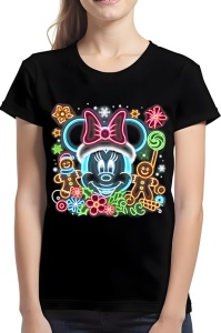 Tricou dama craciun - NEON CHRISTMAS MINNIE - minnie, craciun, moda, copii