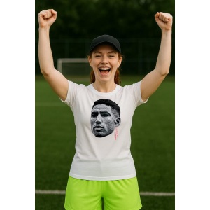 Tricou Dama cu fotbalistul Achraf Hakimi-Paris Saint-Germain din bumbac 100%