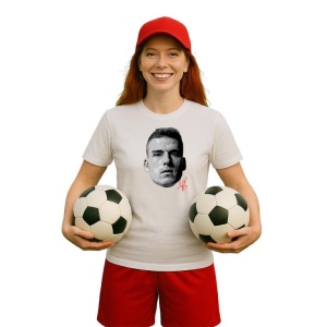 Tricou Dama cu fotbalistul Andriy Lunin-Real Madrid din bumbac 100% - Img 9