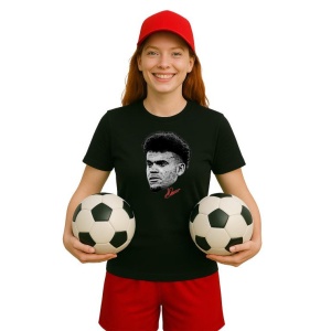Tricou Dama cu fotbalistul Brahim Diaz Real Madrid din bumbac 100% - Img 4