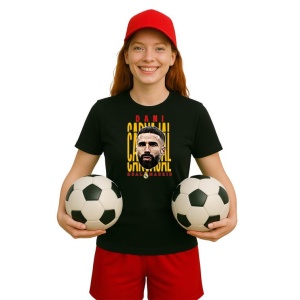 Tricou Dama cu fotbalistul Daniel Dani Carvajal Ramos-Real Madrid din bumbac 100% - Img 3
