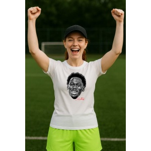 Tricou Dama cu fotbalistul Jonathan David-Lille OSC din bumbac 100% - Img 8