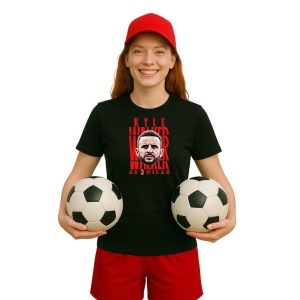 Tricou Dama cu fotbalistul Kyle Andrew Walker-AC Milan din bumbac 100% - Img 7