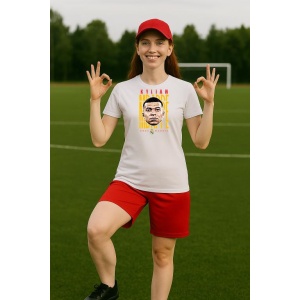 Tricou Dama cu fotbalistul Kylian Mbapp-Paris Saint-Germain din bumbac 100% - Img 10