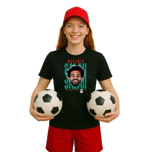 Tricou Dama cu fotbalistul Mohamed Salah Hamed Mahrous Ghaly-Liverpool FC din bumbac 100% - Img 8
