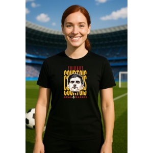 Tricou Dama cu fotbalistul Thibaut Courtois-Real Madrid din bumbac 100% - Img 9