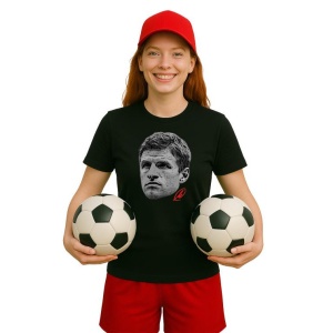 Tricou Dama cu fotbalistul Thomas Muller-Bayern Munchen din bumbac 100% - Img 4