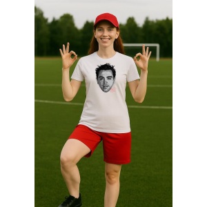 Tricou Dama cu fotbalistul Xavi Hernandez-FC Barcelona din bumbac 100% - Img 10