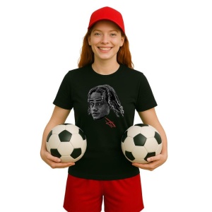 Tricou Dama cu fotbalistul Xavi Simons-RB Leipzig din bumbac 100%